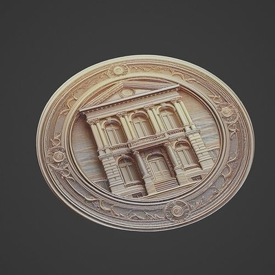 edificio casa colgante pendiente medallón collar medalla hogar sitio histórico artefactos moneda joyería joya colgantes 3d print model - Mito3D