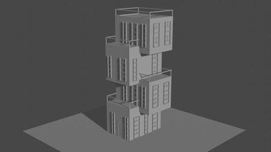 bina modal ev Kent şehir manzarası mimari dış kentsel otel Sanat heykeller 3d print model - Mito3D