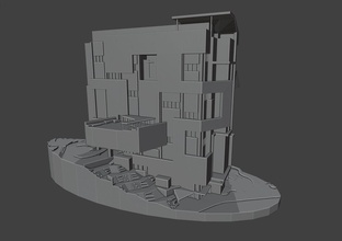 edificio paisaje negocio arquitectura casa oficina aire libre 3d print model - Mito3D