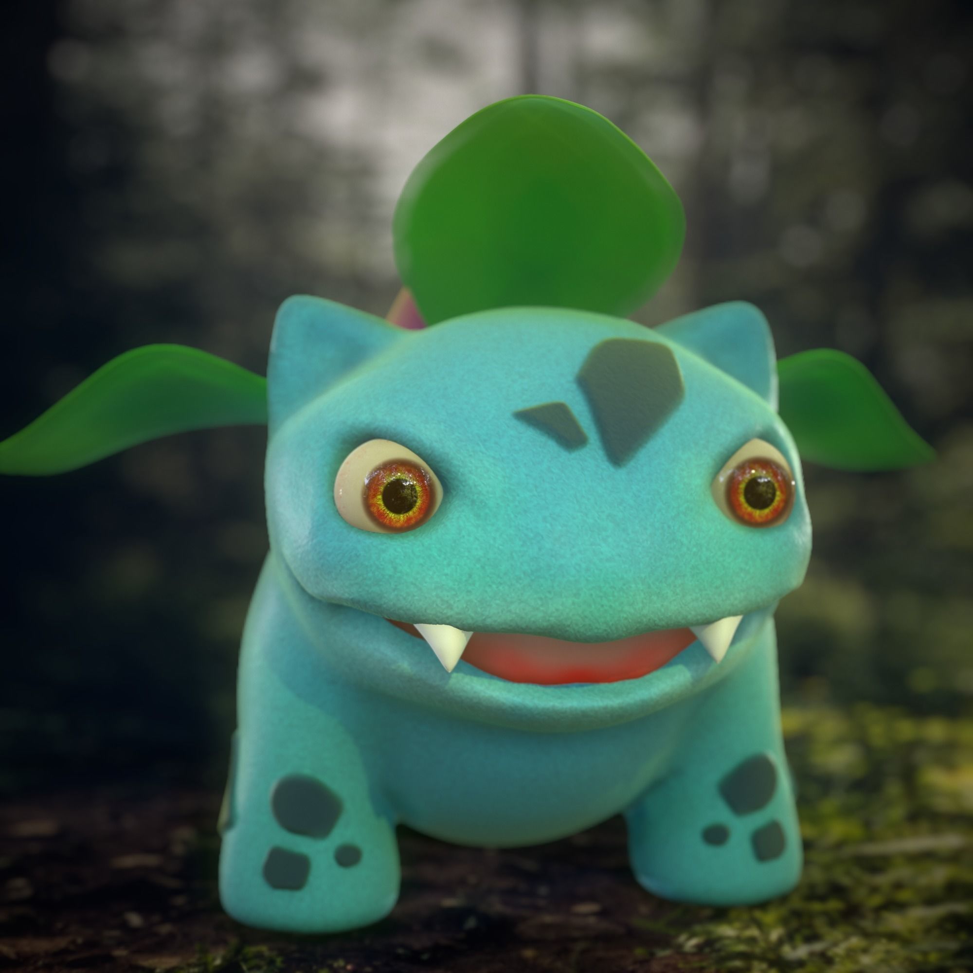 bulbasaur 3d impresión listo pokemon naturaleza juego juegos venusaur dibujos animados niños niño juguete juguetes 3dprint 3dprinting nintendo anime flor vídeo personaje popular 3D print model - Mito3D