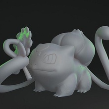 bulbasaur fleur Pokémon nintendo poche monstre sculpture tcg art scans répliques 3d print model - Mito3D
