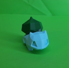 bulbasauro poli pokémon desdobrar polígono diamante lapidado cubismo cubístico cinza kubistickz pikachu nintendo game boy firtsgen geração bulussauro jogos brinquedos 3d print model - Mito3D