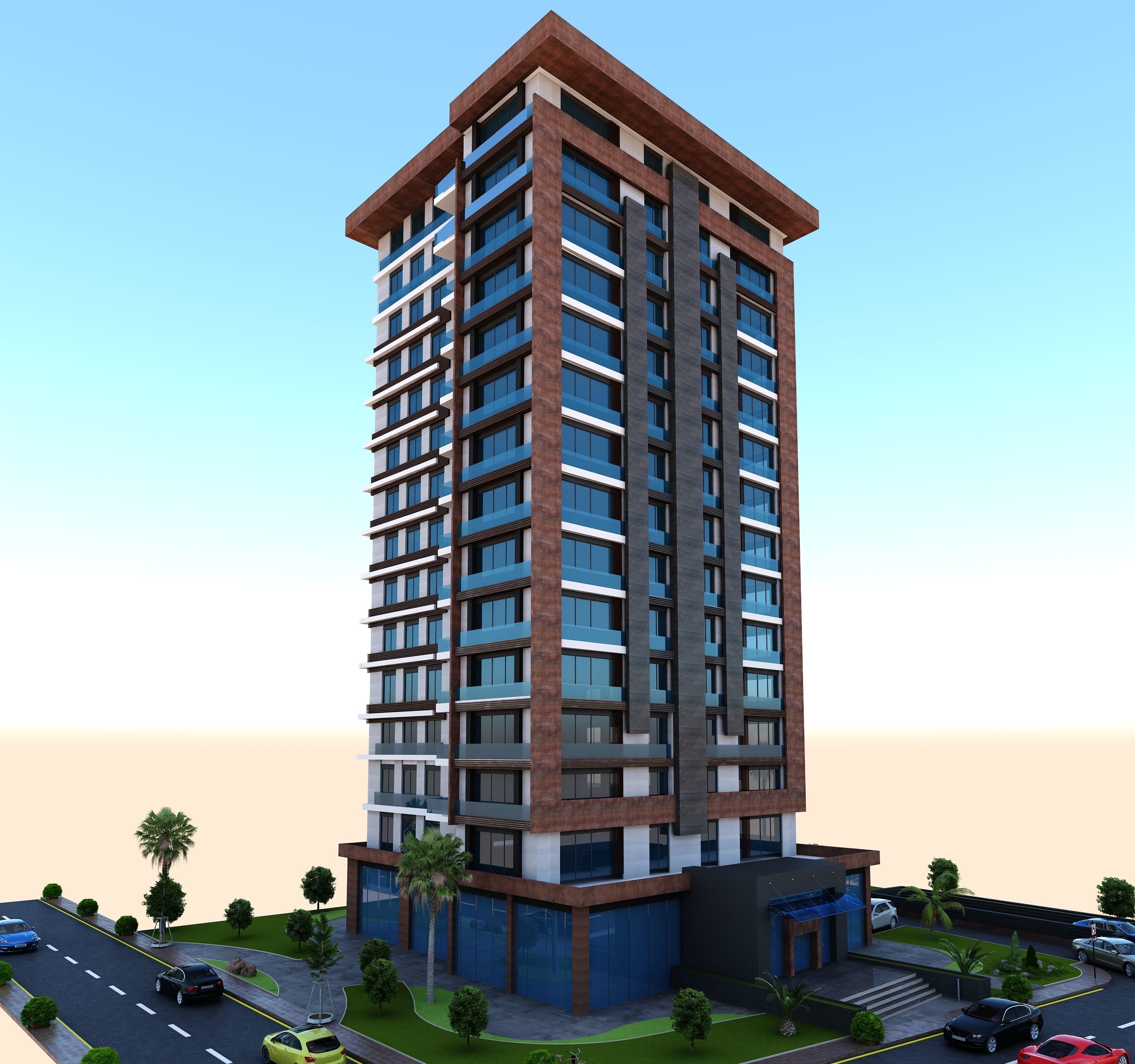 bina yüksek yükselmek apartman 30 mimar tasarım plan inşa etmek modern mimari kat mülkiyeti gökdelen kule daire uzun gökyüzü otel yerleşim sanat 3D print model - Mito3D