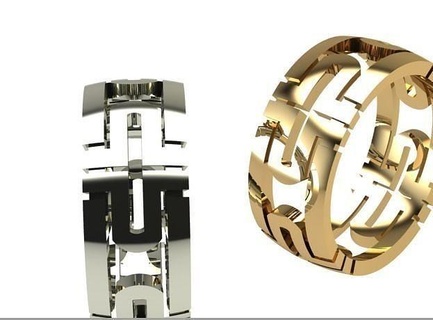 bulgari ring gold brilliant wedding bulgari rolex men women rings ring jewelry  3d print model - Mito3D
