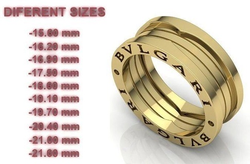 bulgari Ring unterschiedlich Größen Schmuck Gold Silber Juwel Platin Mode Weiß Engagement Marke druckbar Ringe Hochzeit 3d print model - Mito3D