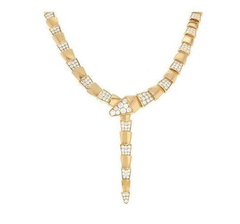 Bulgar serpenti engerek kolye pembe altın elmaslar mücevher elmas Bvlgari yılan takı kolyeler 3d print model - Mito3D