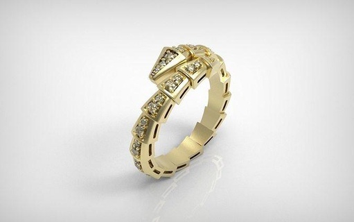 bulgari serpenti joyería joya oro collar pulsera diamante esposas anillo plata lujo platino arete Moda anillos 3d print model - Mito3D