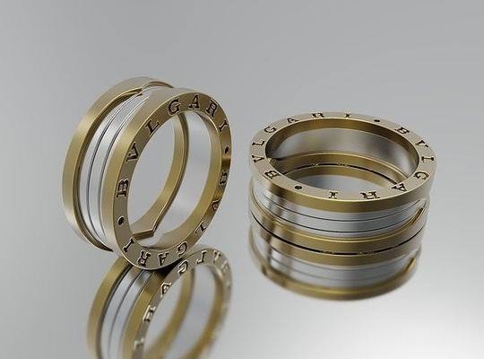 bulgari mariage anneaux bijoux or argent bague bijou platine mode blanc engagement bvlgari marque imprimable 3d print model - Mito3D