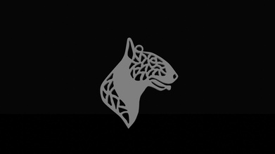 bull terrier pendentif taureau chien chaîne art tête conception symbole moderne bijoux pendentifs 3d print model - Mito3D