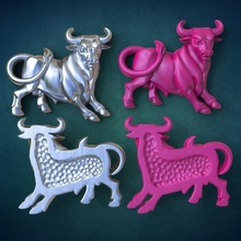 toro símbolo 2021 animal Año oro joyería joya carne vaca llavero colgante pendiente regalo colgantes 3d print model - Mito3D