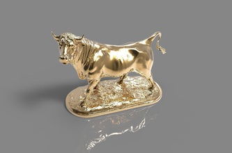 toro animal la joyería de oro escultura escritorio plata naturaleza estatua premio lujo vida silvestre medalla joya gem aves reflexión otros 3d print model - Mito3D