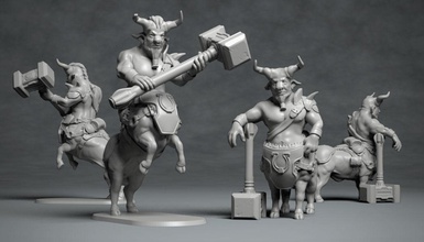 boğa centaur 3d yazdırılabilir karakter yazdır model heykelcik heykel dnd mini minyatür masaüstü at npc yaratık zindanlar ejderhalar 3dprint şekil kask oyunlar oyuncaklar oyun aksesuarlar 3d print model - Mito3D