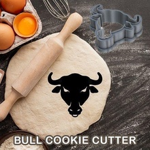 bull cookie cutter pastry dough biscuit sugar food cookies cutters animal house kitchen dining 3d print model - Mito3D