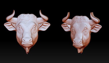 bull head ring art sculpture bullhead animal jewelry pendants 3d print model - Mito3D