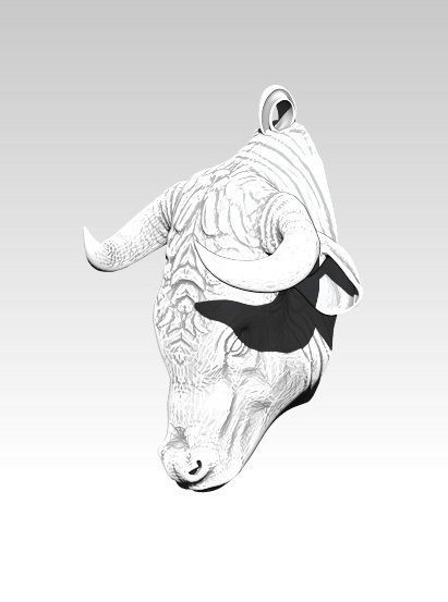 bull tête de collier bijoux vache radbull la colère animal safari pendentif joyau d'argent l'homme sculpture faits à main cool mieux haut art moisissure des colliers 3D print model - Mito3D