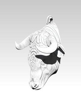 toro cabeza collar la joyería bull de vaca radbull enojado animal safari el colgante joya plata hombre talla hechos a mano fresco mejor parte arriba art molde los collares 3d print model - Mito3D