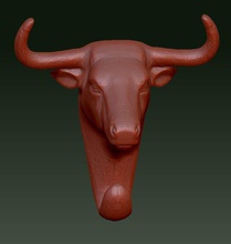 bull head wall hook house sculpture decor art houseware 3d print model - Mito3D