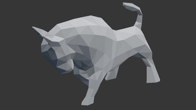bull poly - 3d printable animal print sculpture statue toro stl printer art sculptures 3d print model - Mito3D