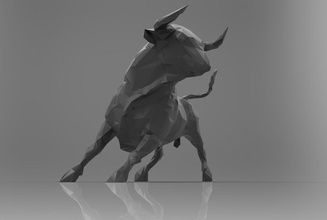 bull low poly triangulés art faible lowpoly 3d d'impression 3dprint animal de l'espagne sculptures 3d print model - Mito3D