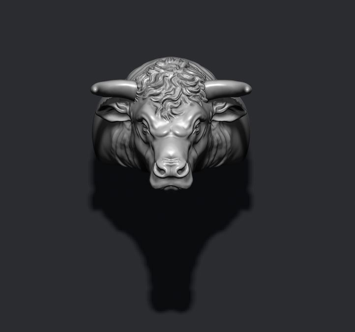 stier ring tier bison büffel gold juwel schmuck natur ox druckbar kuh hörner vieh spanien stierkampf toro rindfleisch rinder ringe 3D print model - Mito3D