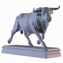 touro estátua escultura toro mamífero animal arte natureza 3dprinting 3dprinter imprimível miniatura decoração bronze ouro prata resina esculturas 3d print model - Mito3D