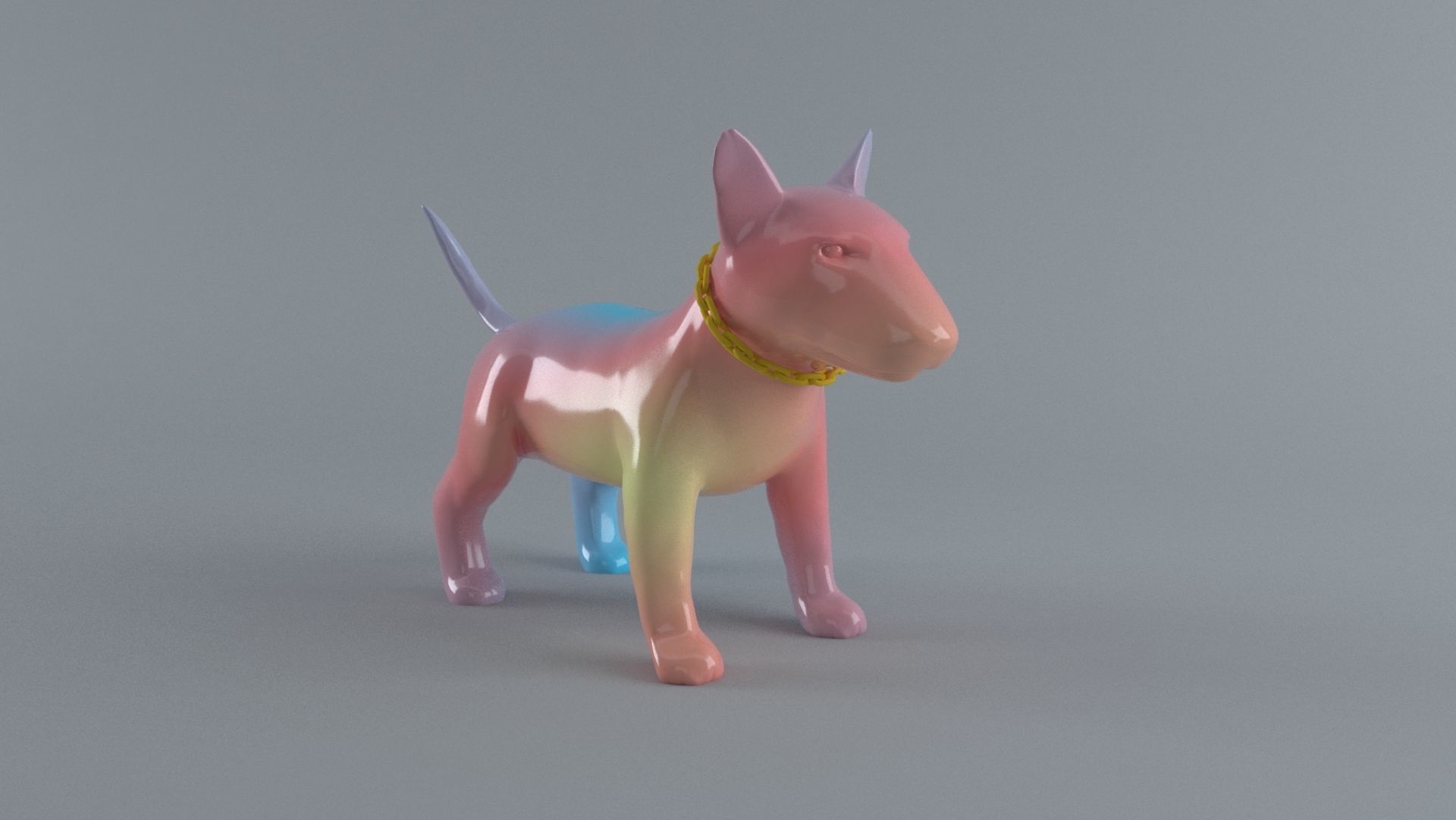 bull terrier gradient toy art girl sculpture pitbull dog 3dprint resin collectionable animal dalmata chihuahua bird canine puppy boxer husky wolf games toys 3D print model - Mito3D