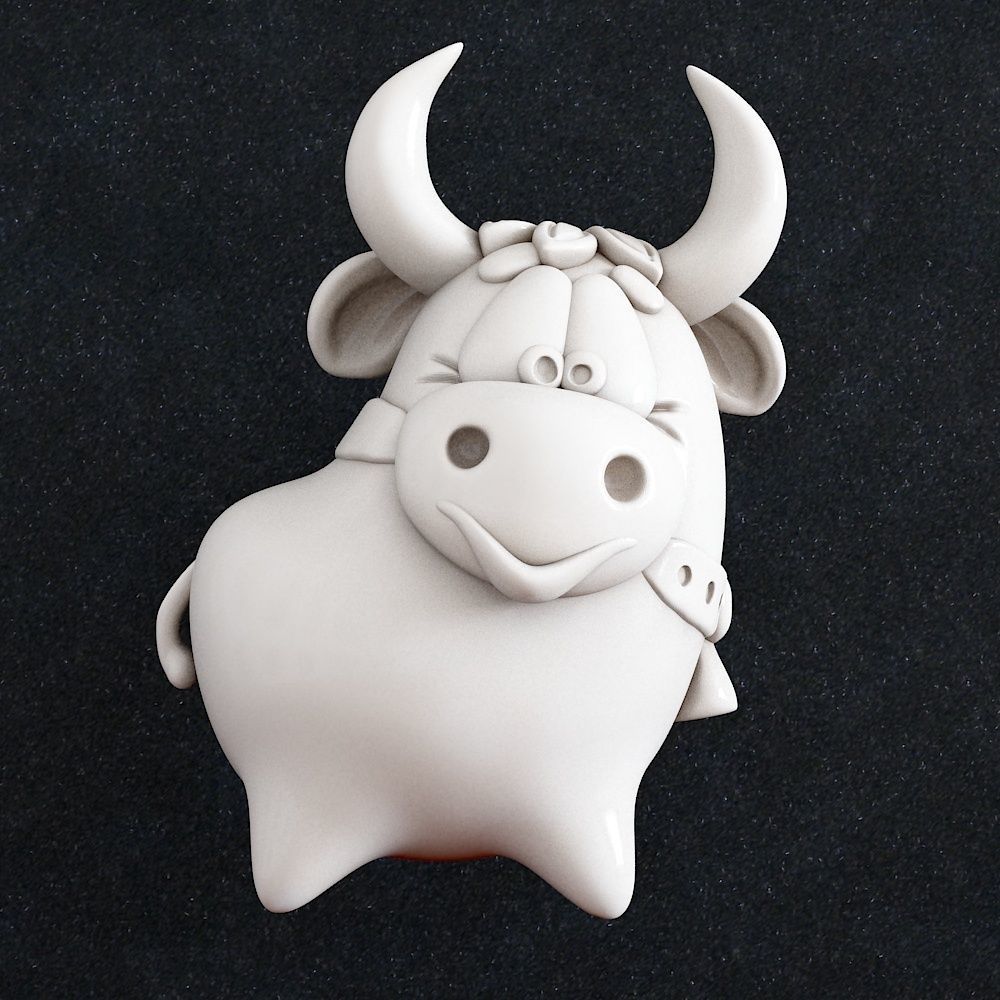 bull toon animals animal cow newyear art sculptures 3D print model - Mito3D
