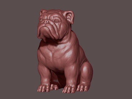 bulldog boksör köpek Pitbull doğurmak av köpeği karikatür Sanat heykeller 3d print model - Mito3D