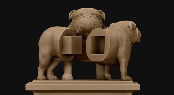 bouledogue animal chien 3d impression modèle brute animaux imprimable compagnie tête statue américain taureau canin art sculpture sculptures chienchien corps 3d print model - Mito3D