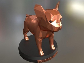 bulldog cucciolo animale poli poligono poligonale lowpoly vero realistico ibrido giocattolo statua stampa 3dprint stampabile geometrico contemporaneo natura cane arte sculture 3d print model - Mito3D