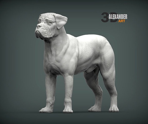 bullmastiff perro naturaleza mamífero animal mascota escultura estatuilla recuerdo 3d impresión modelo esculpir esculturas imprimible arte 3d print model - Mito3D