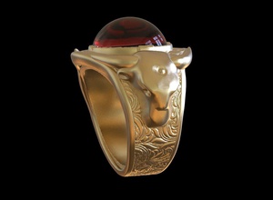 bulls ring jewelry horns jewel jewelery fashion man silver toro gold rings 3d print model - Mito3D