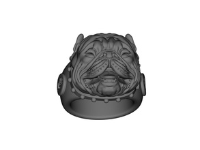 prepotente cane squillare modello 3d stampante gioielleria arte scultura retrò antico interni cranio anelli 3d print model - Mito3D