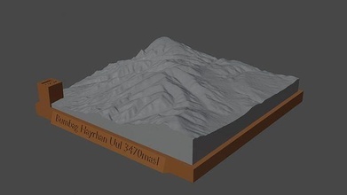 cogner hayran fils Montagne paysage volcan terrain environnement nature photogrammétrie élévation dem science 3d print model - Mito3D