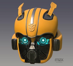 bumblebee 2018 helmet human wearable 3dprint cosplay games toys game accessories 3d print model - Mito3D
