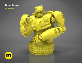bumblebee bust autobot beatle bee bot car character decepticon fantasy figurine movie piece radio retro statue tire transformer transformers games toys 3d print model - Mito3D