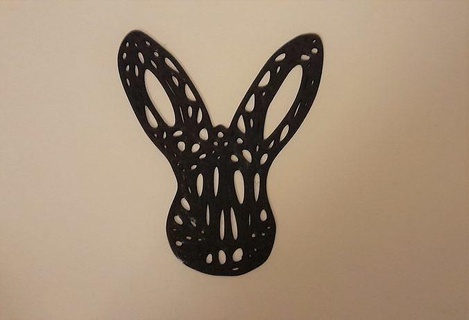 bunny card pet 3d print voronoi fdm model organic printed art rabbit 3d print model - Mito3D