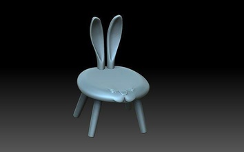 bunny chair rabit furniture art stool seat house 3d print model - Mito3D