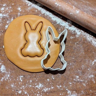 bunny cookie cutter 3d print model cookies kitchen baking bakery baked dining house biscuit fondant rabbit printedcreations printed creations cute food sweet 3d print model - Mito3D
