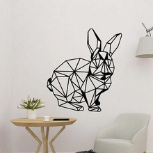 bunny mural 2d art geometry geometric animal wild illusion wall decoration rabbit 3d print model - Mito3D
