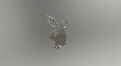 bunny pendant jewelry art cute steel metallic design symbol funny silver gold pendants 3d print model - Mito3D