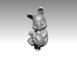 bunny rabbit cute baby pendant jewellery silver gold doll figure art sculpture figurine statue kid puppet jewelry pendants 3d print model - Mito3D