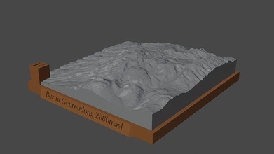 bur ni geureudong dağ manzara yanardağ arazi çevre doğa fotogrametri yükseklik dem bilim 3d print model - Mito3D