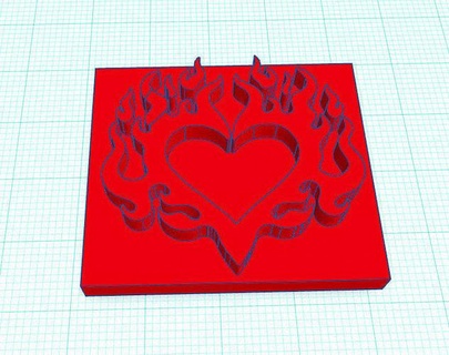 burning heart leather stamp cookie cutter biscuit cake baking bakery decoration household tools baked decor bread house hobby diy hand 3d print model - Mito3D