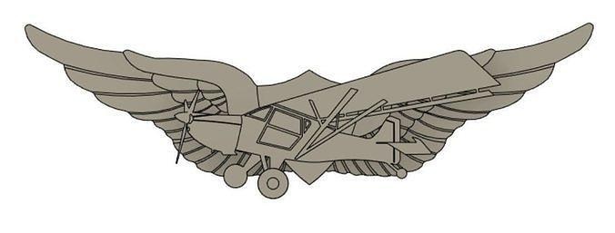 cespuglio aereo distintivo aeromobili bushplane taildragger pendente aviazione aria elica arte monete distintivi 3d print model - Mito3D