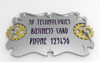 steampunk business card 3d printing toy model plastic abs art 3d print model - Mito3D
