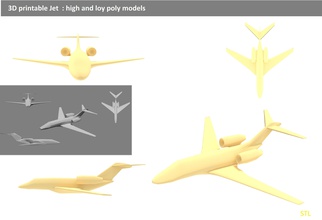 business jet games-toys air aircraft low poly lowpoly pigart 3d printing games toys 3d print model - Mito3D