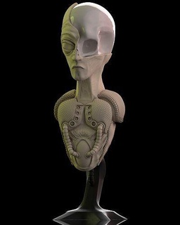 busto extraterrestre Listo impresión figurilla colección imprimible Arte universo craneo et autopsia area51 stl 3mdf coleccionable miniatura monstruo criatura esculpir esculturas ciencia fi 3d print model - Mito3D