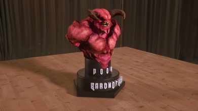 bust baron hell 3dprint demon print render printing printable highpoly sculpture statue doom doom2016 doometernal baronofhell games toys 3d print model - Mito3D