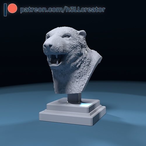 büst ayı heykel Sanat beyaz Beyaz hayvan arktik şekil doğa kutup ayısı stl 3dprint Patreon heykeller karakter 3D print model - Mito3D